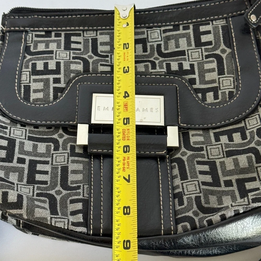 Emma James Black and Gray Patterned Shoulder Crossbody HandBag